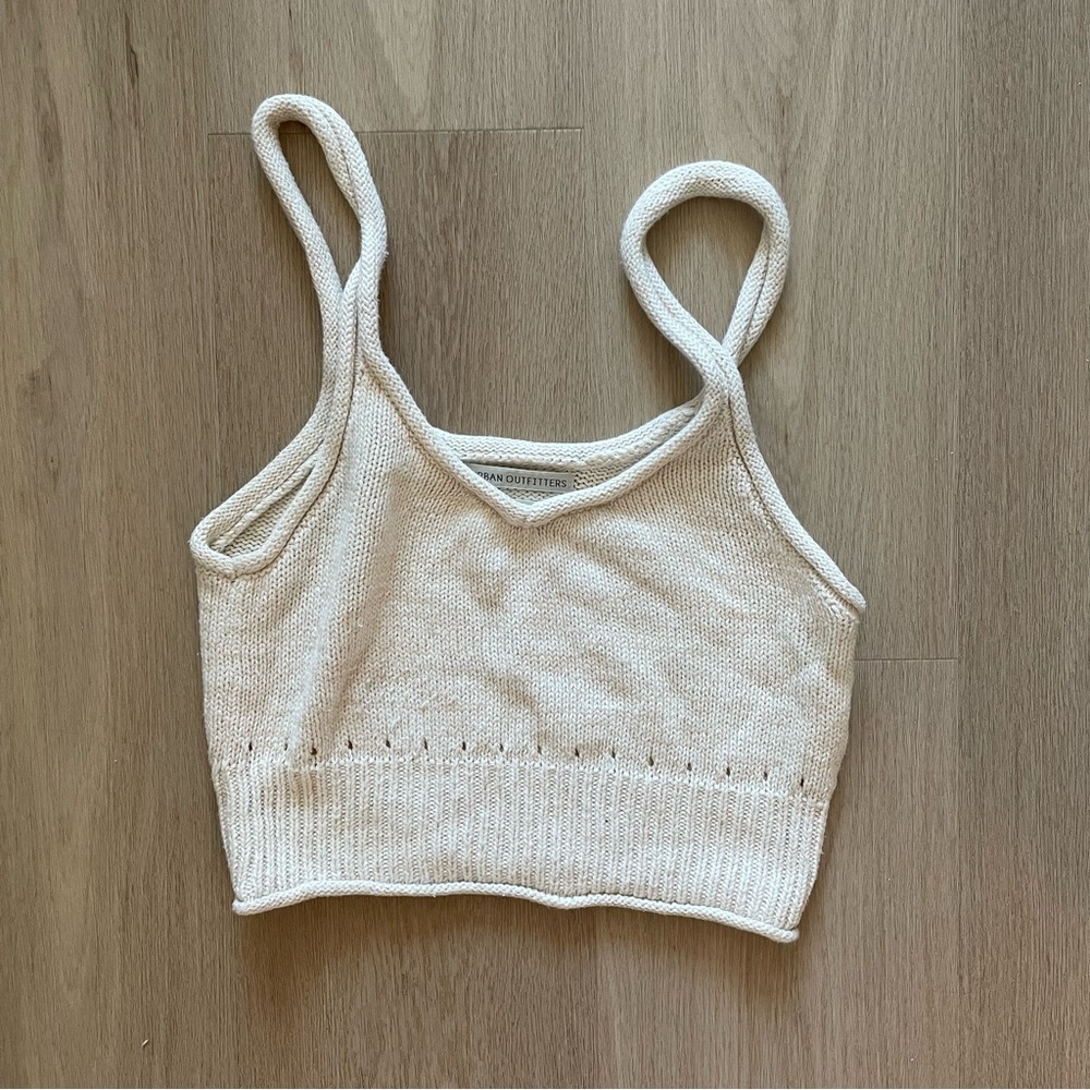 Excellent condition Size S Urban Outfitters Cream Knit Crop Top